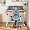 C190 Berlin Office Chair, High Back Mesh Ergonomic Home Office Desk Chair (White – Blue)